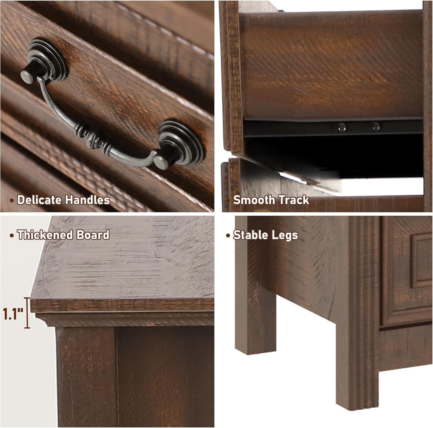 Farmhouse Dresser 63 Inch 12 Drawer Cabinet Wood Grain
