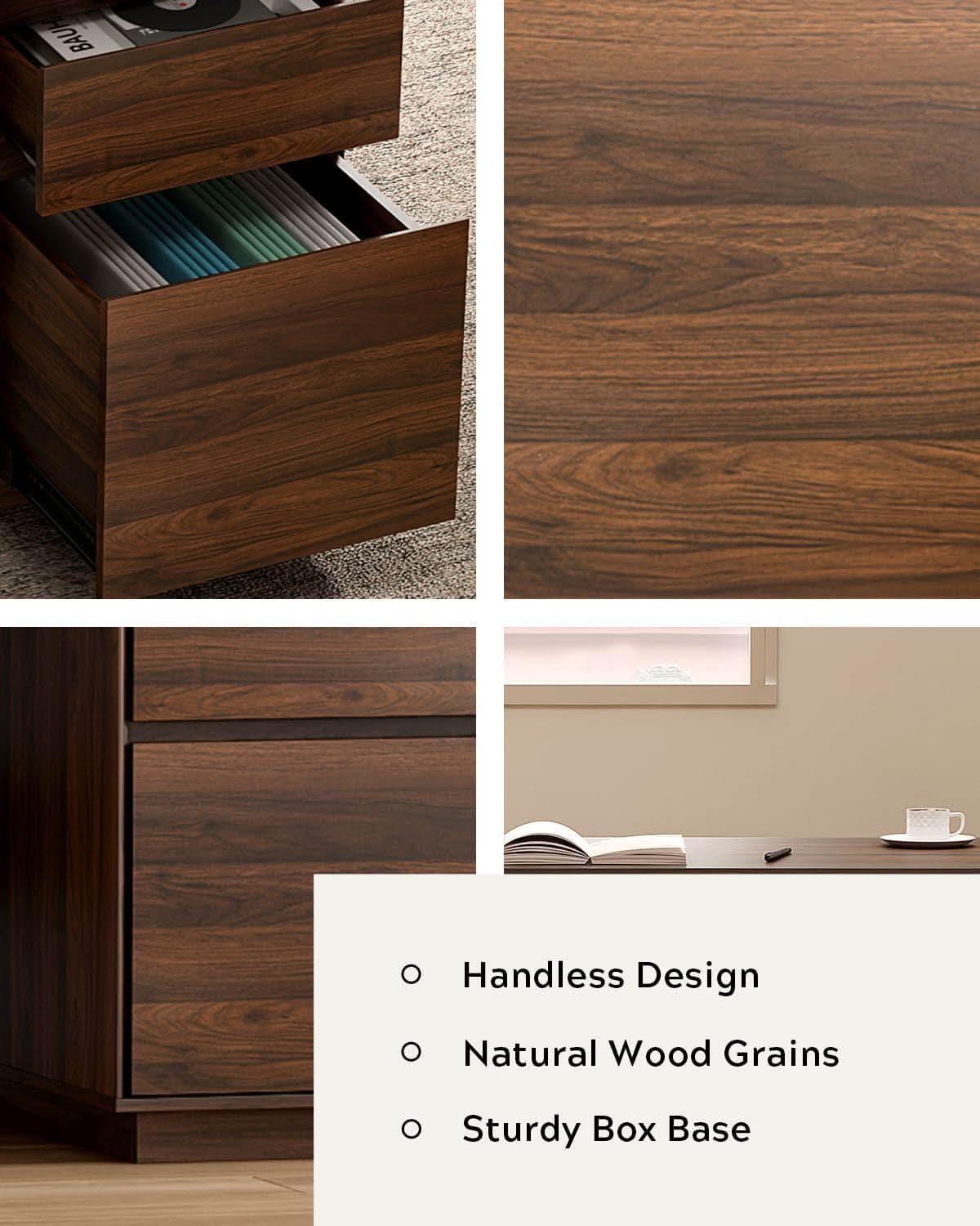 Farmhouse Executive Desk With Charging Station Brown