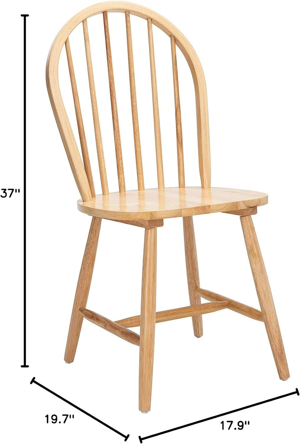 Farmhouse Spindle Back Dining Chairs 18 Inch Black