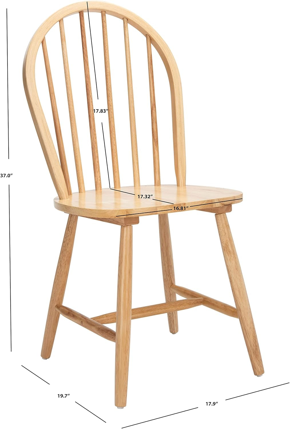 Farmhouse Spindle Back Dining Chairs 18 Inch Black