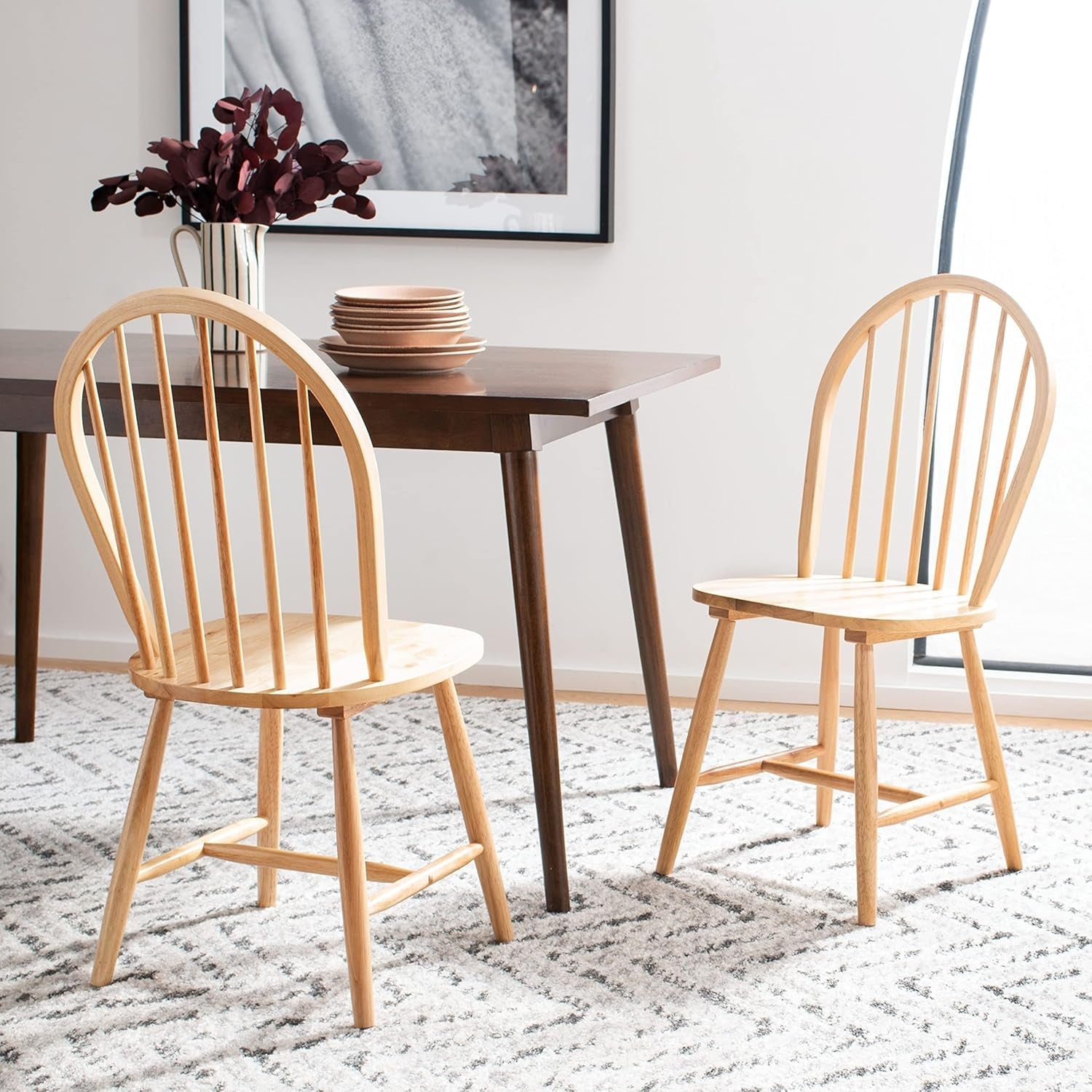 Farmhouse Spindle Back Dining Chairs 18 Inch Black