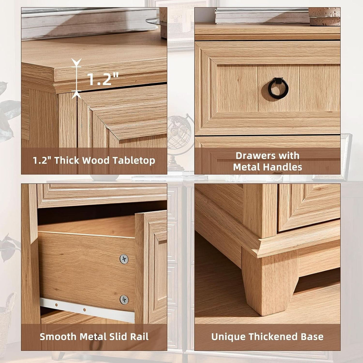 Farmhouse Style 5 Drawer Dresser 42 Inch Tall Rustic Finish