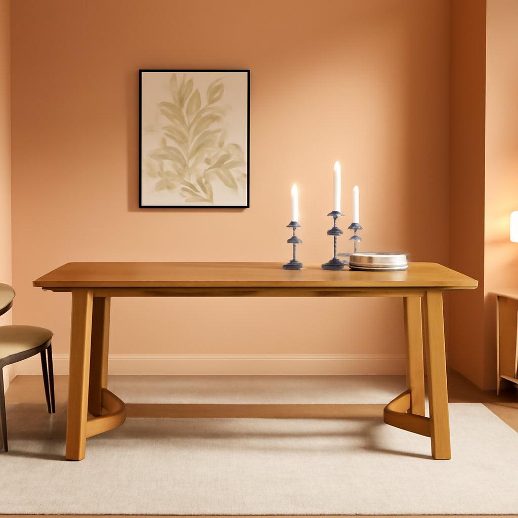 Farmhouse White Oak Dining Table Seats Six Handcrafted