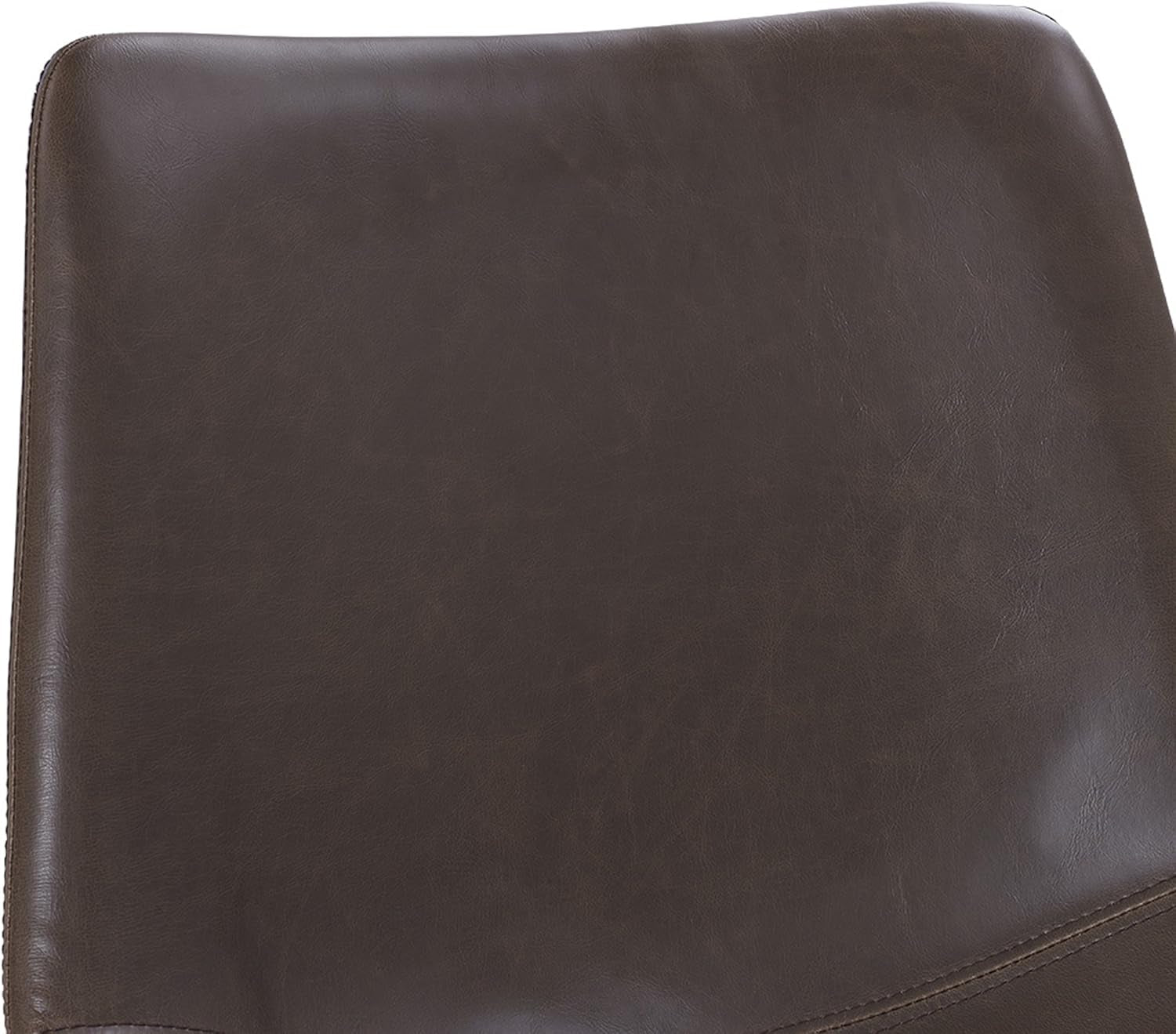 Faux Leather Armless Counter Chairs Brown Set of 2