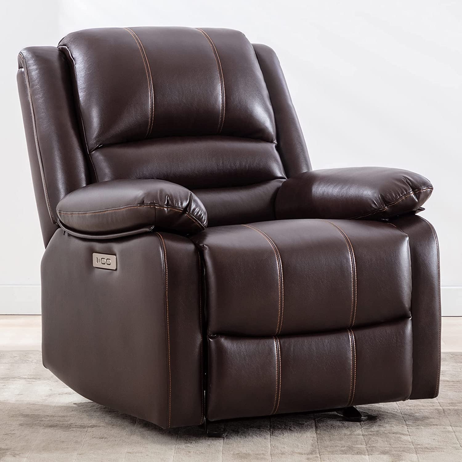 Faux Leather Electric Glider Recliner Chair With Power