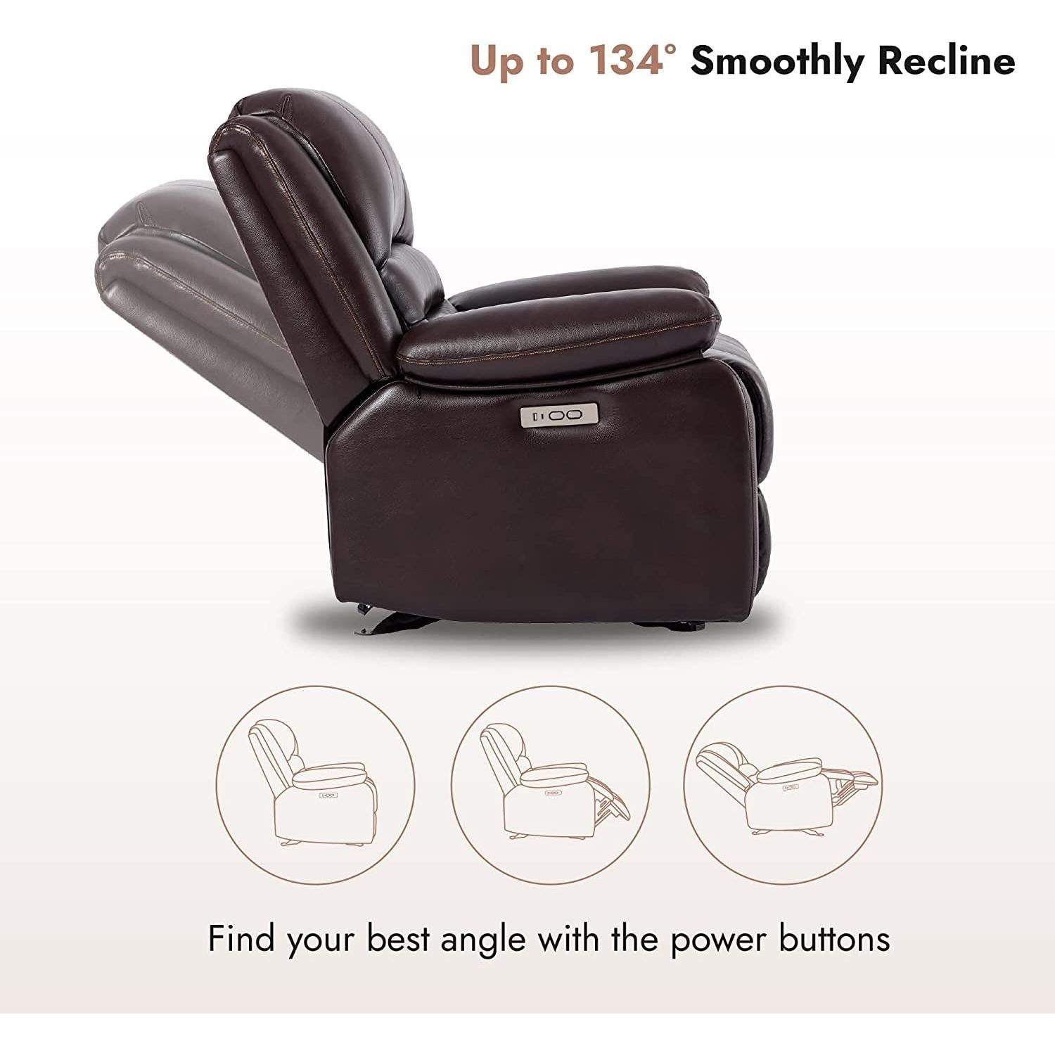 Faux Leather Electric Glider Recliner Chair With Power