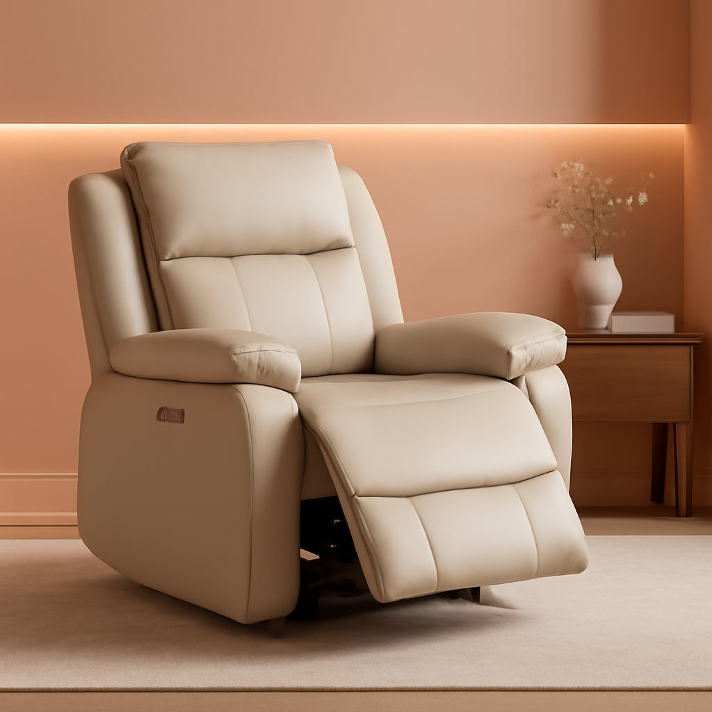 Faux Leather Electric Glider Recliner Chair With Power
