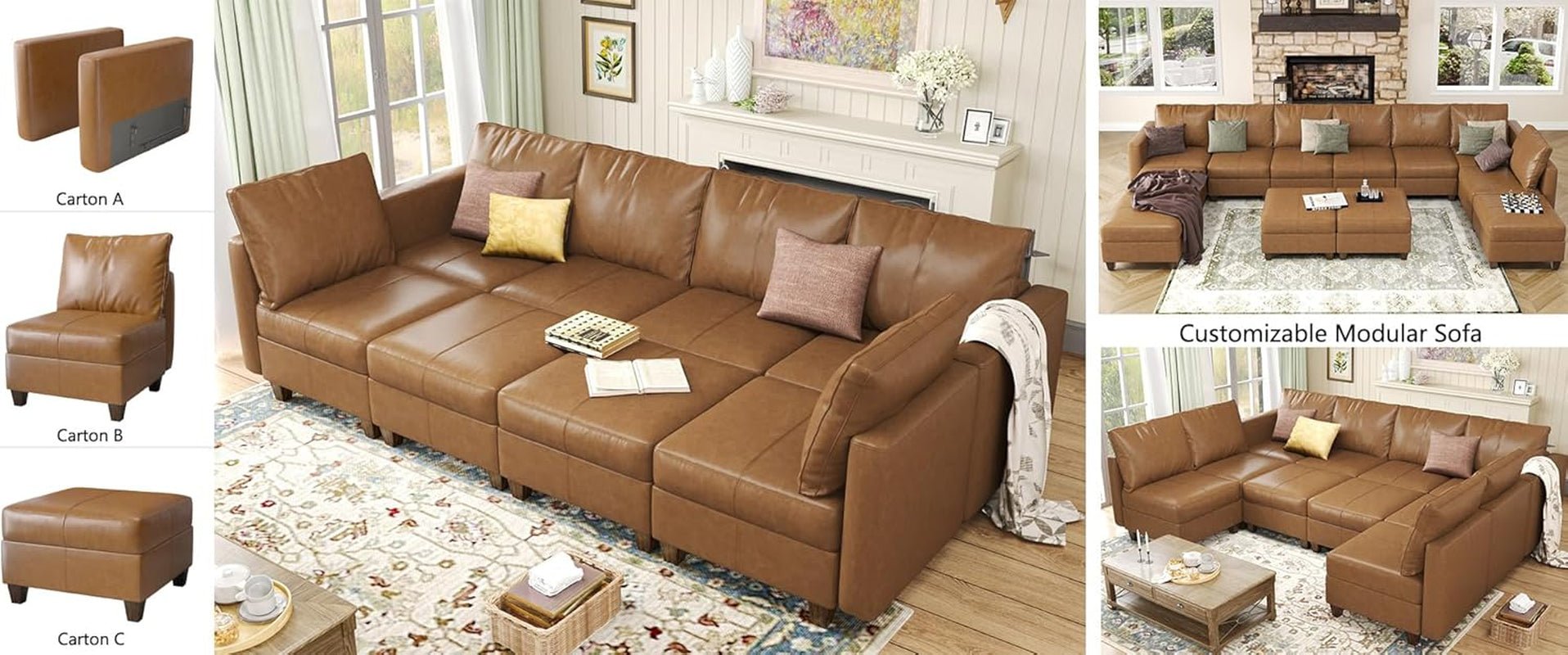 Faux Leather Sectional Sofa Bed With Storage Convenience