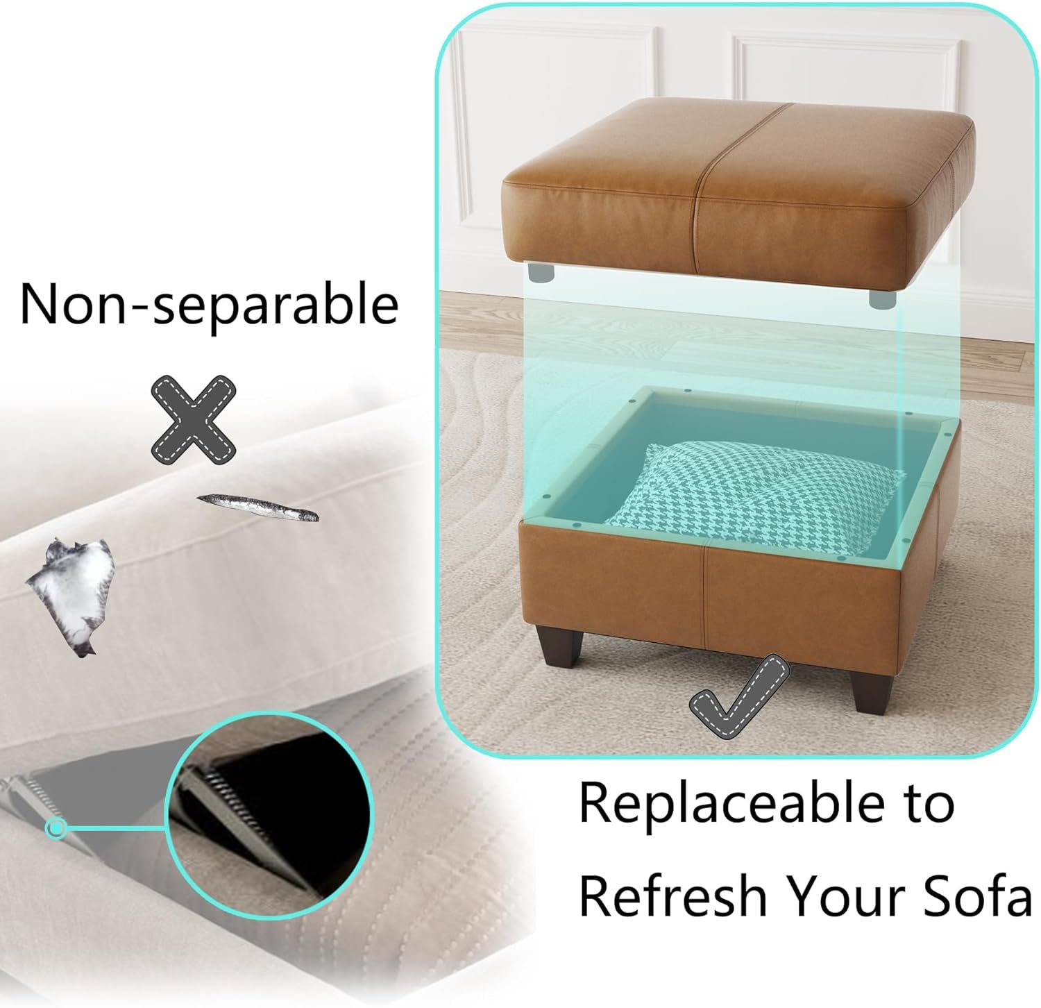 Faux Leather Sectional Sofa Bed With Storage Convenience