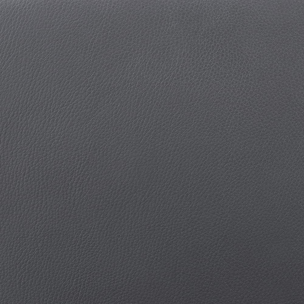 Faux Leather Swivel Bar Stool Adjustable Gray Black