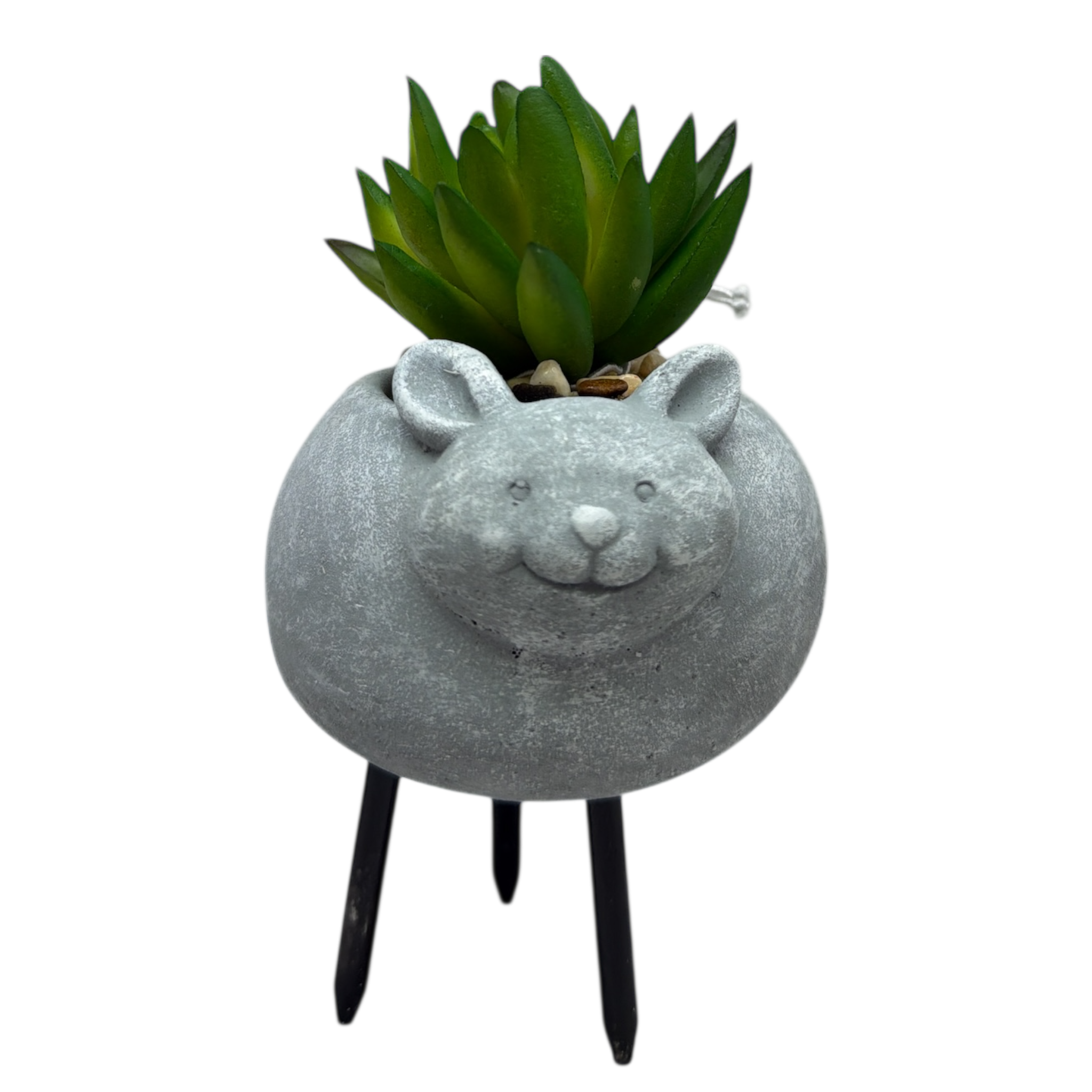 Faux Yellow / Green Succulent In Planter - Mouse