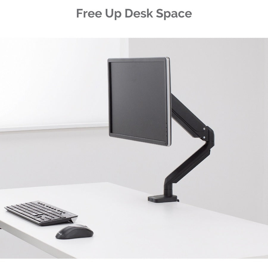 Fellowes Platinum Series High Quality Single Monitor Arm for 32-Inch Monitors, Full Motion, 360&deg; Rotation, VESA Mount with Grommet or Clamp, USB Ports, Ergonomic, Black 8043301