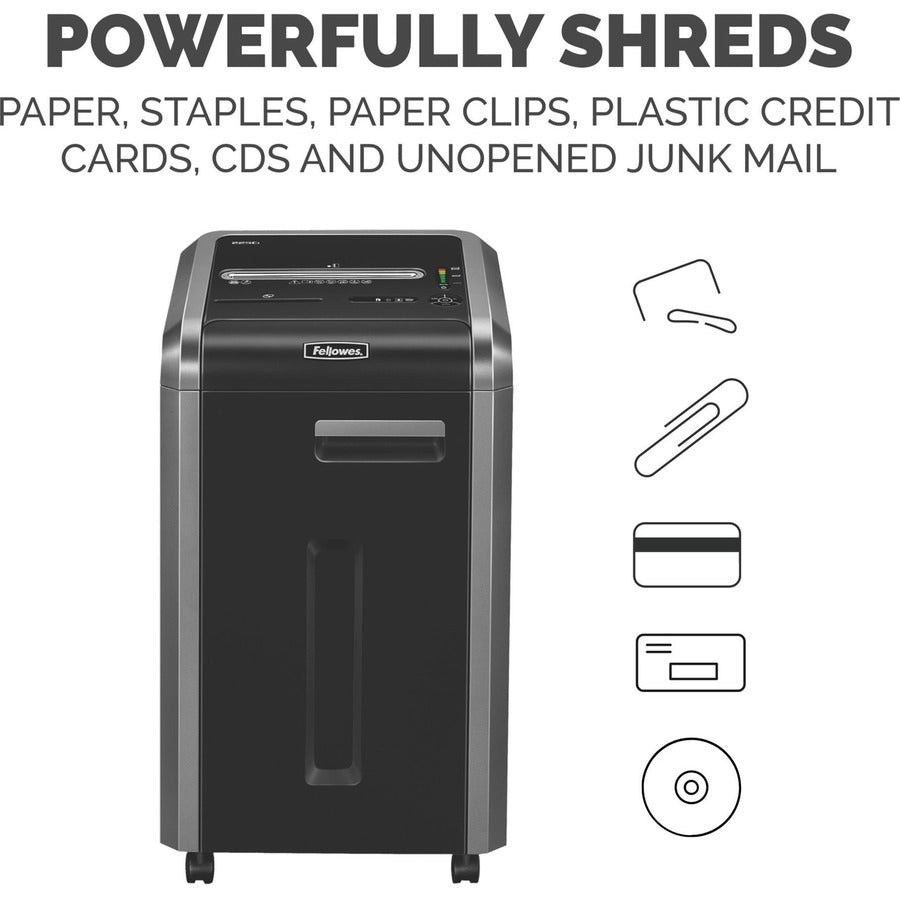 Fellowes Powershred&Reg; 225Ci 100% Jam Proof Cross-Cut Shredder