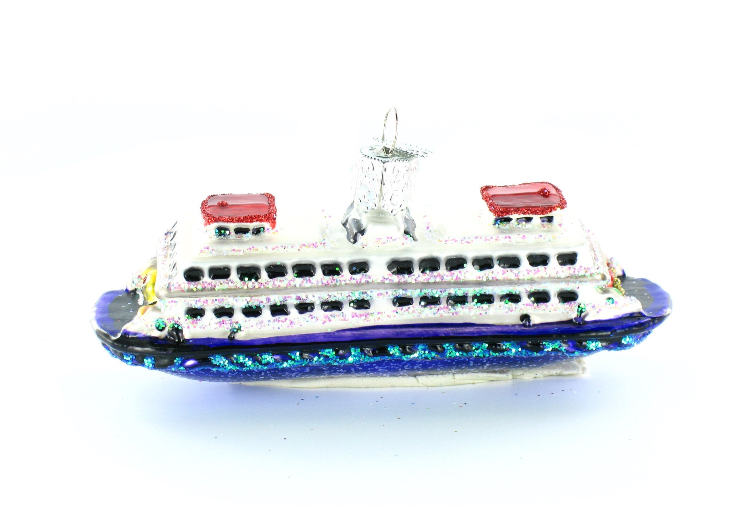 Ferry Boat Glass Ornament