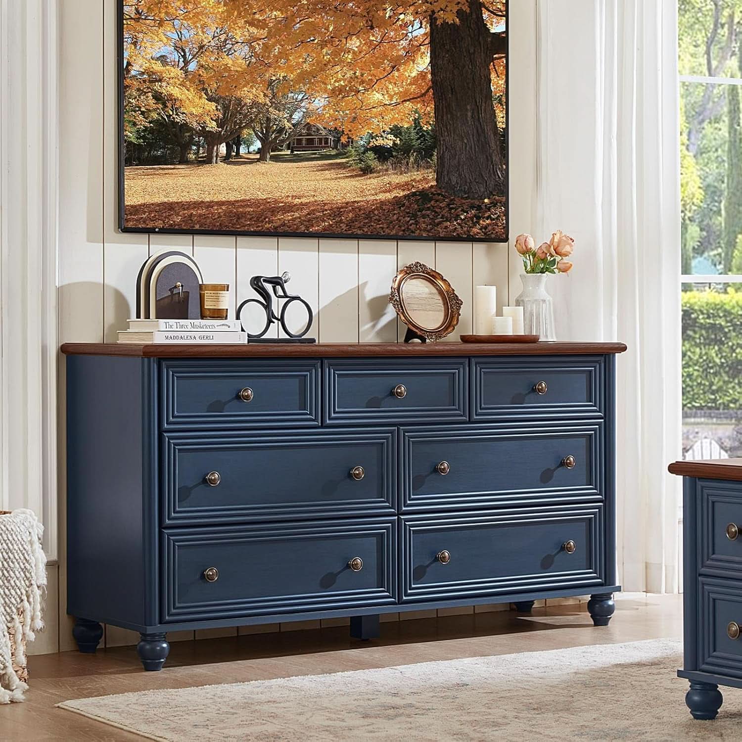 FiftyFourInch Industrial Rustic Oakwood Dresser With Drawers