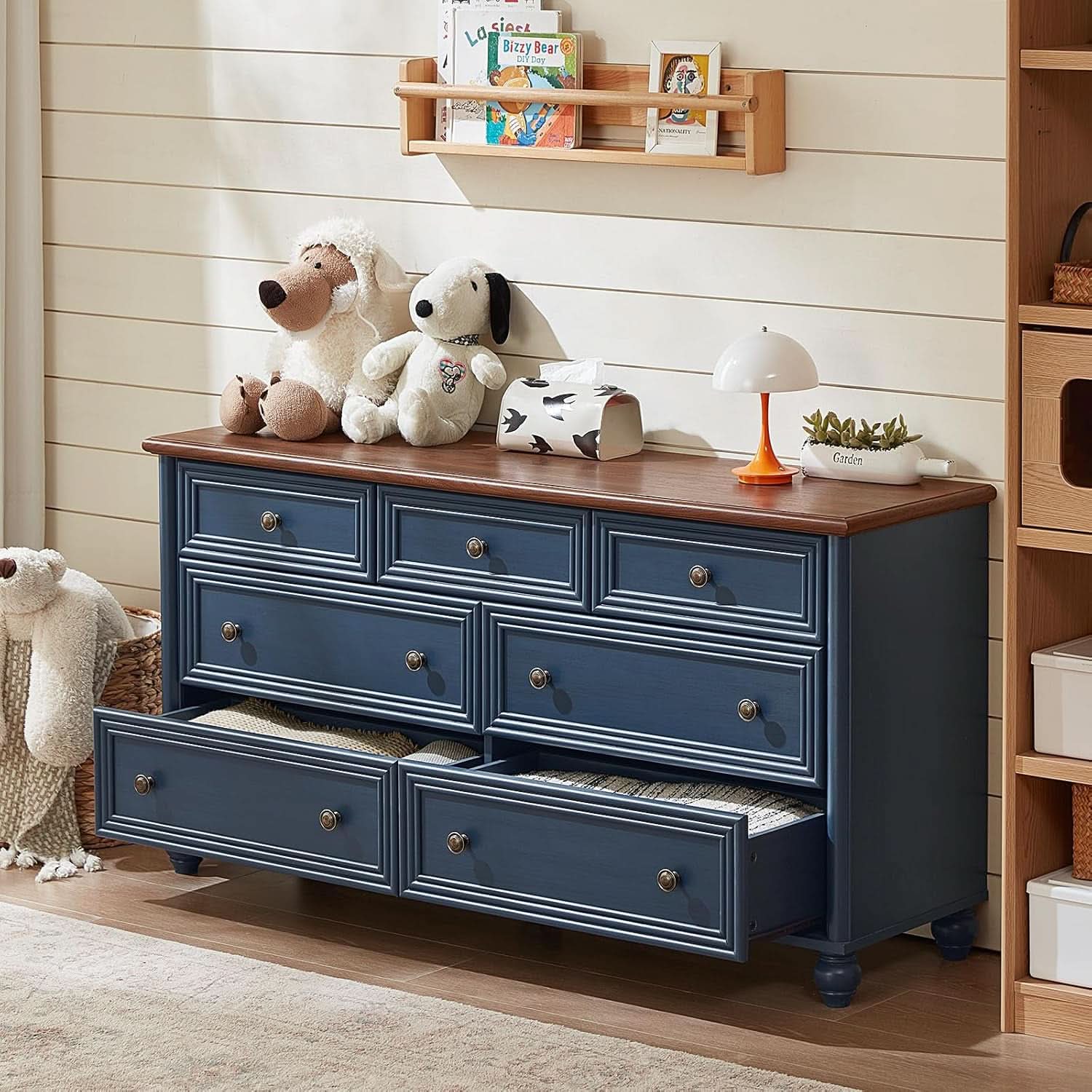 FiftyFourInch Industrial Rustic Oakwood Dresser With Drawers