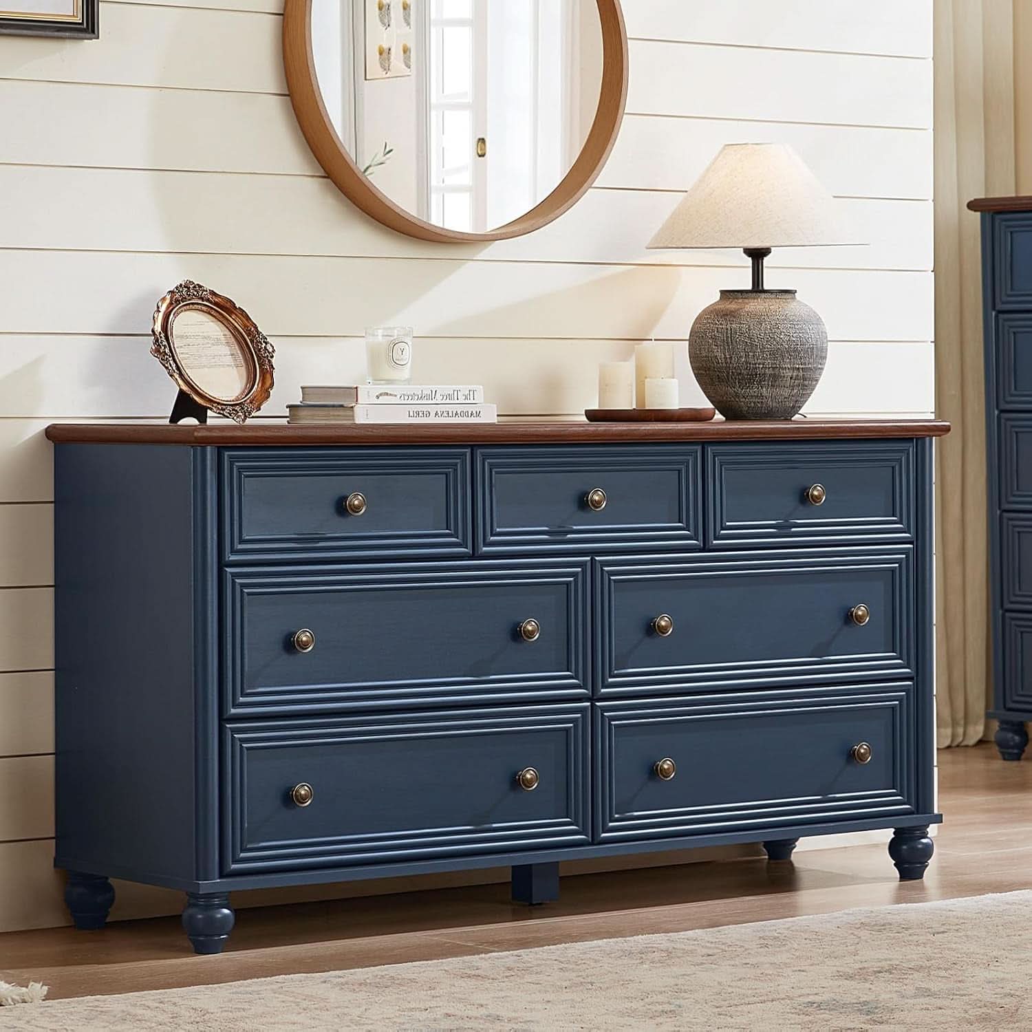 FiftyFourInch Industrial Rustic Oakwood Dresser With Drawers