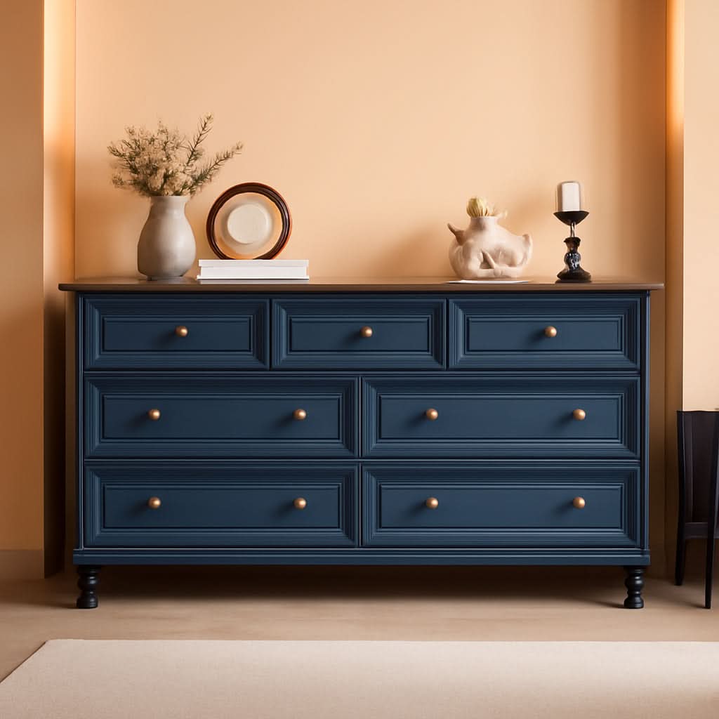 FiftyFourInch Industrial Rustic Oakwood Dresser With Drawers