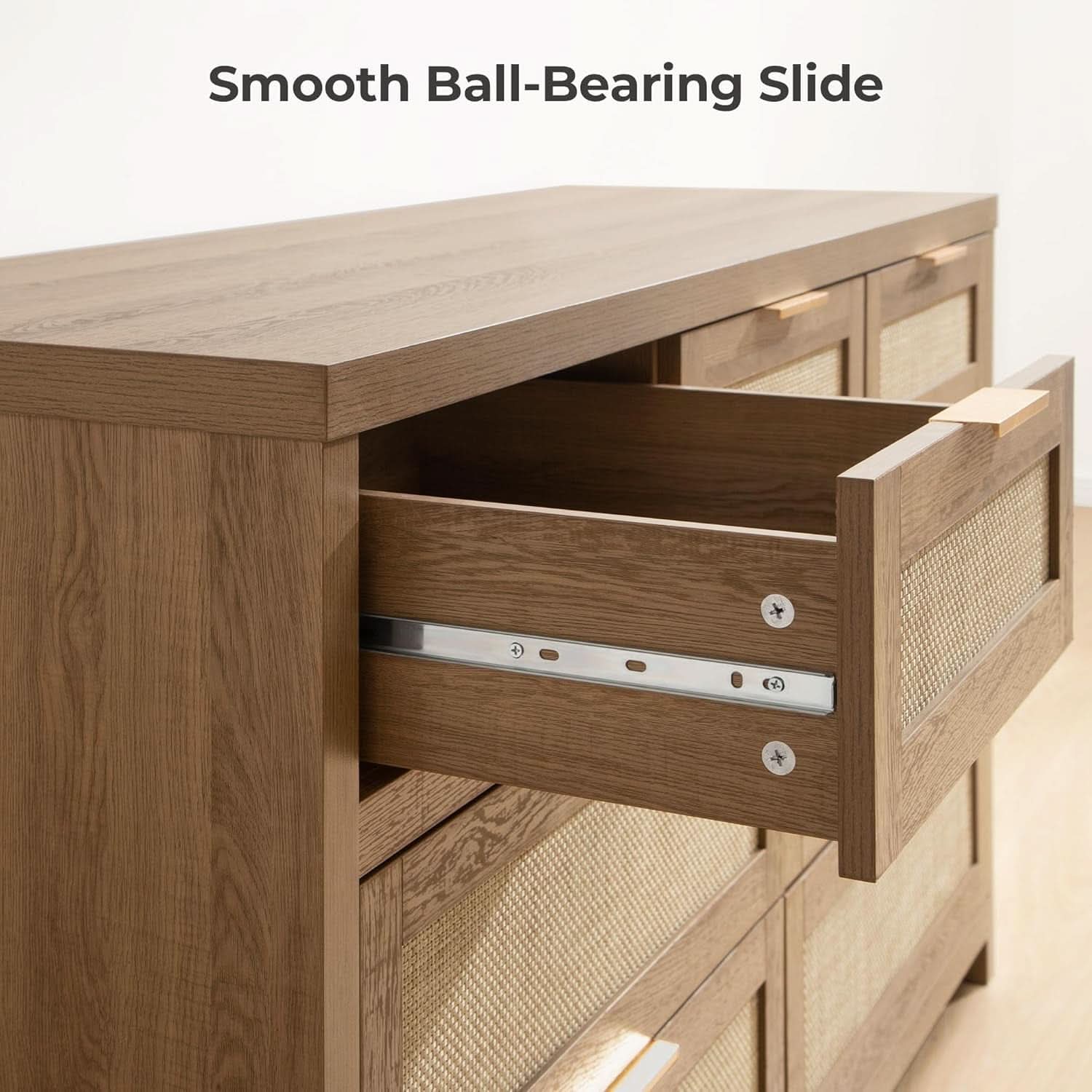 FiftySevenInch Boho Dresser Reclaimed CaramelOak Finish
