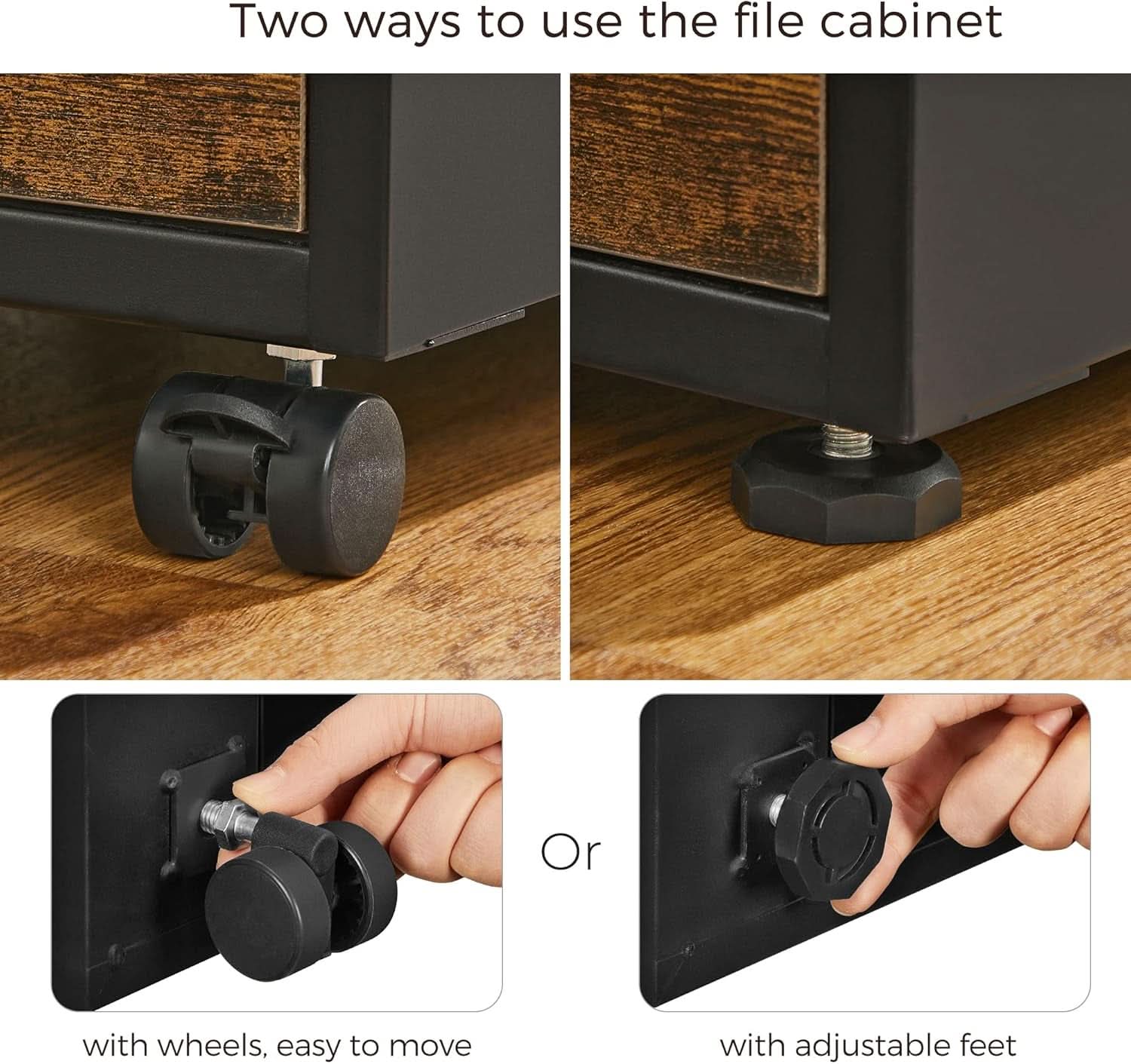 File Cabinet With Lock Rustic Brown And Black Preassembled