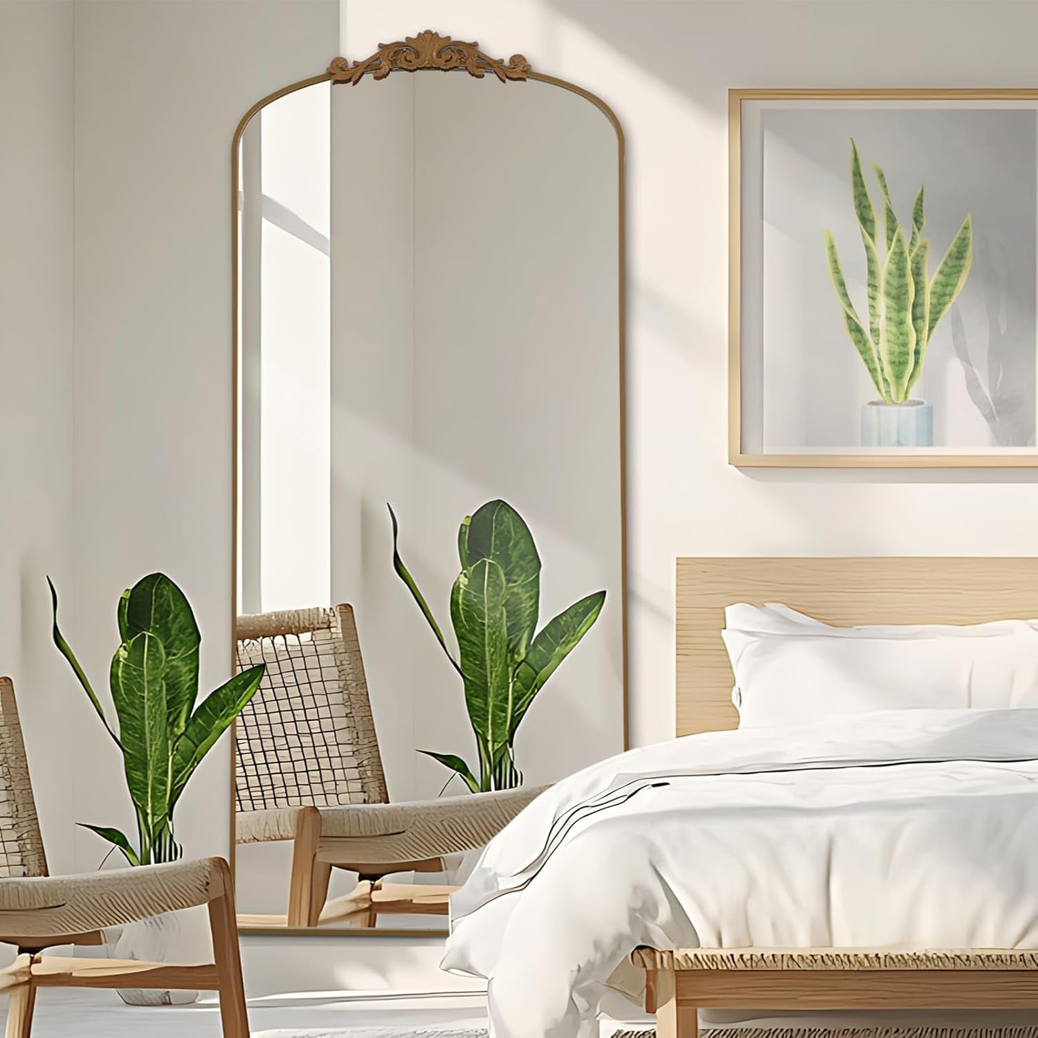 Filigree Floor Mirror 71x30 Gold Frame Full Length