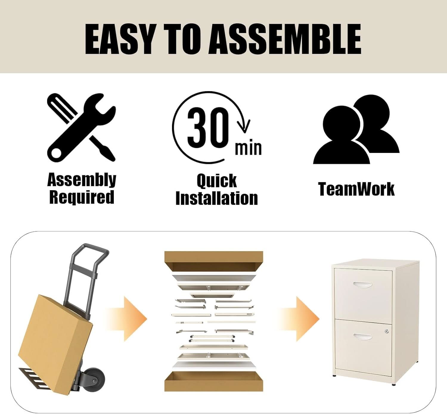 Filing Cabinet Two Drawer Lock For Letter Size Files Home Office