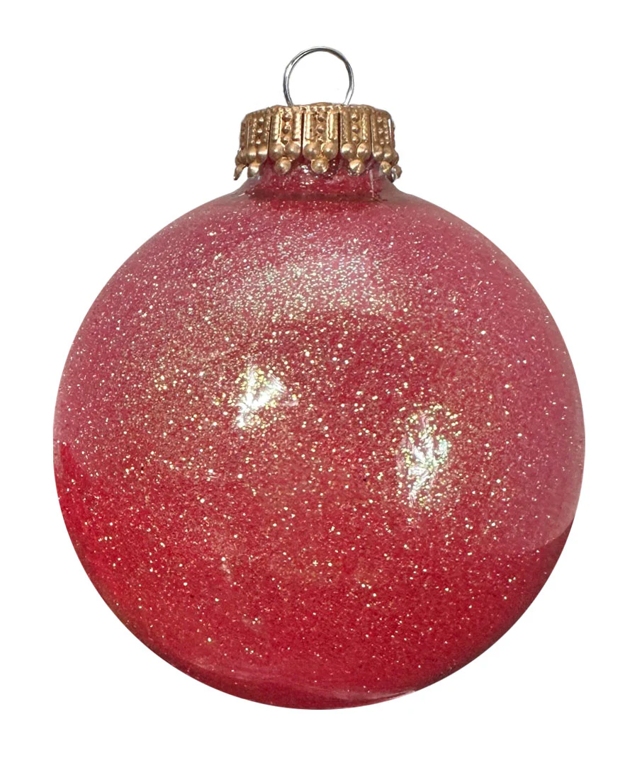 Fire Sparkle 2 5/8" (67mm) Glass Ball Ornaments - Set of 6