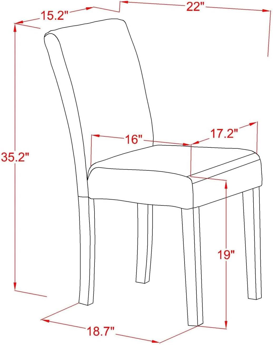 Firebrick Red Padded Dining Chairs For Dining Room