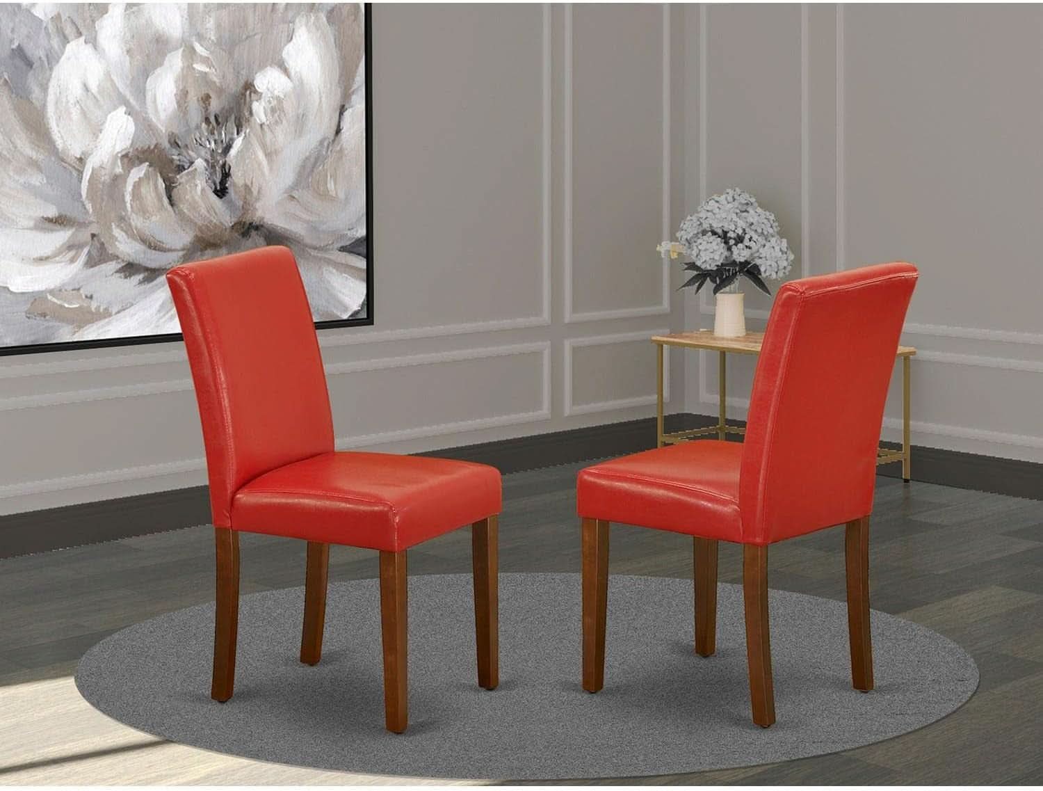 Firebrick Red Padded Dining Chairs For Dining Room