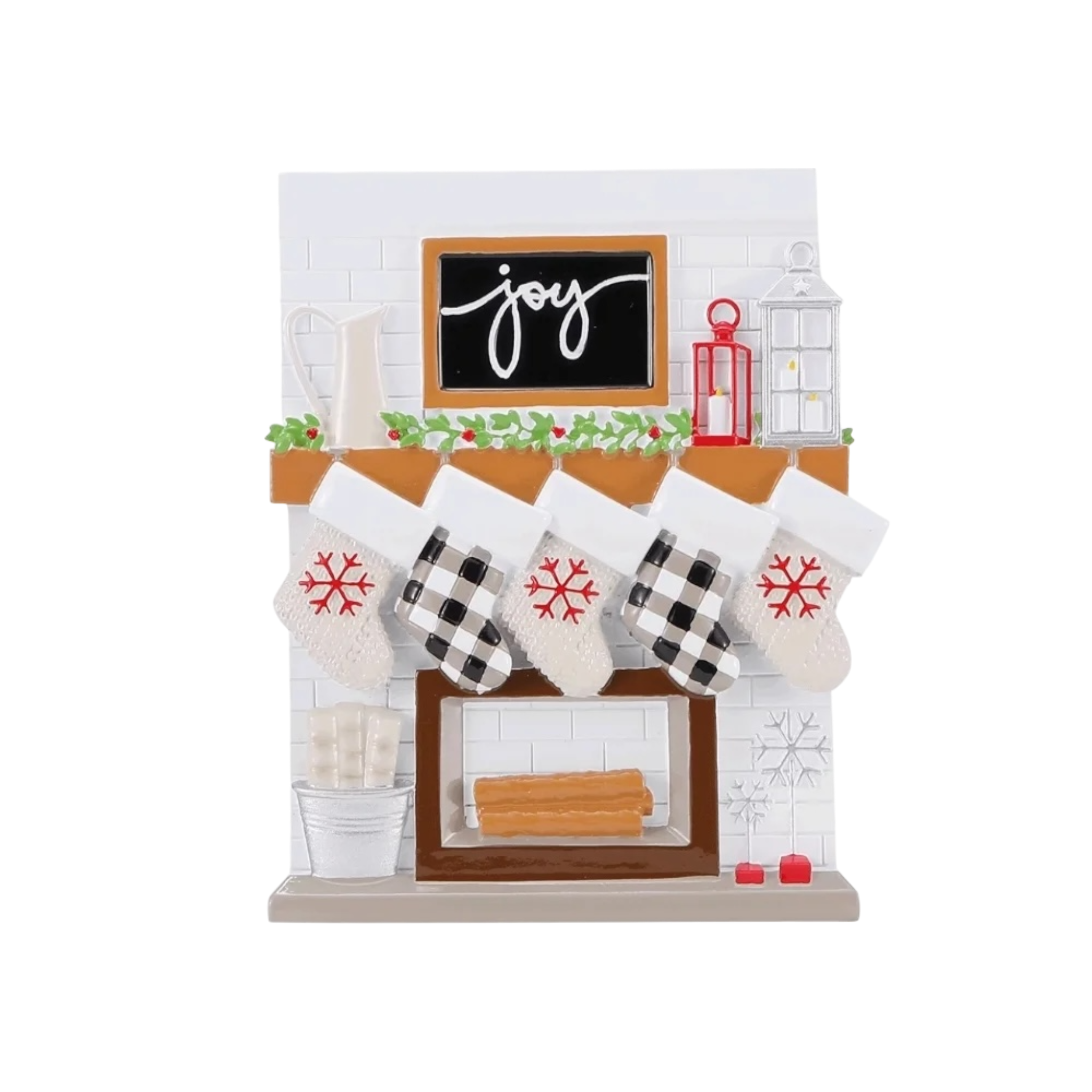 Fireplace Mantle Family of 5 Ornament