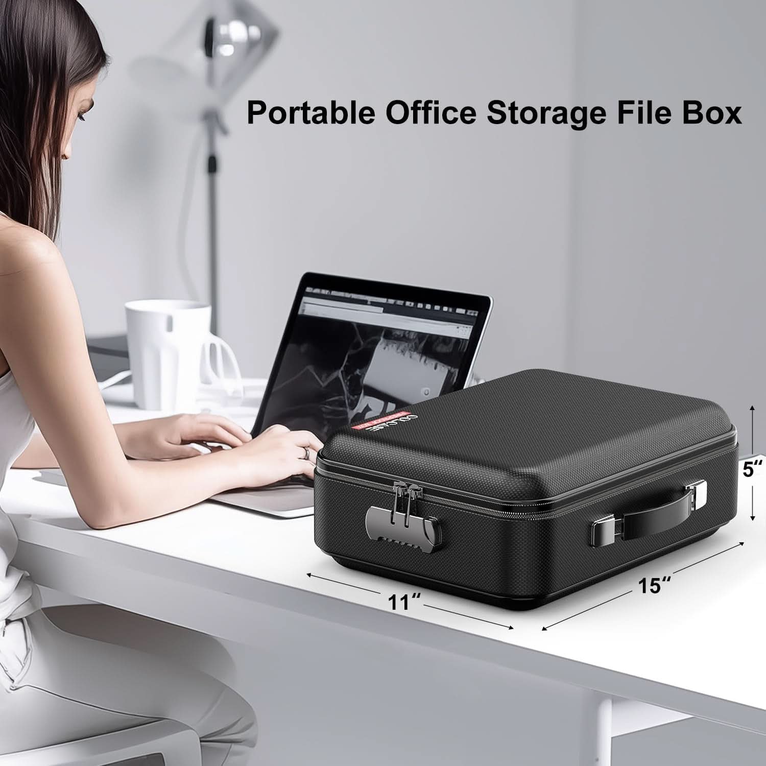 Fireproof Document Box Hard Shell Lock UL Certified