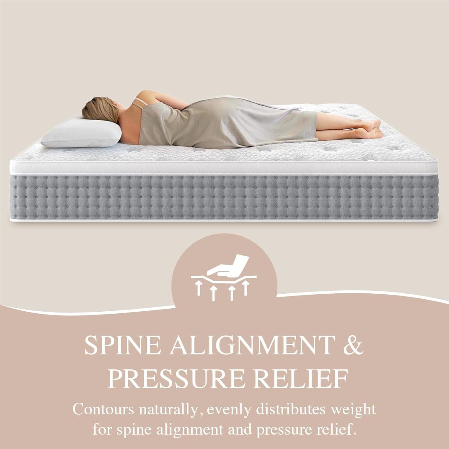 Firm Queen 14 Inch Mattress Hybrid Lumbar Support Plus