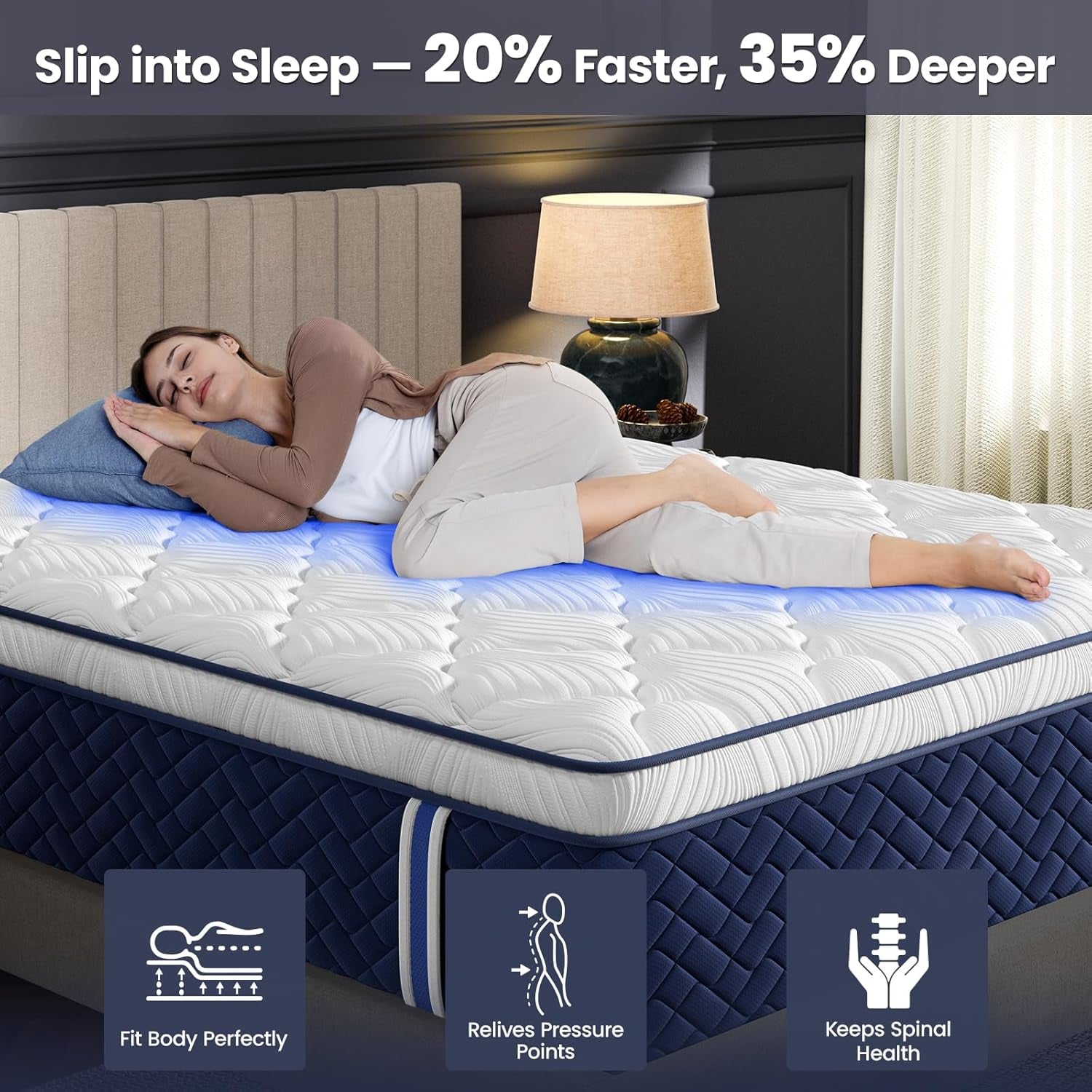 Firm Queen Mattress FourteenInch Luxury Pressure Relief