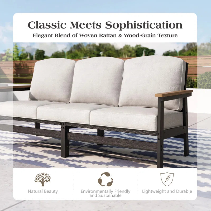 Five Person HDPE Outdoor Seating Set With Cushions