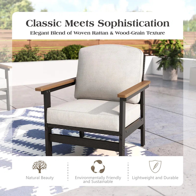 Five Person HDPE Outdoor Seating Set With Cushions