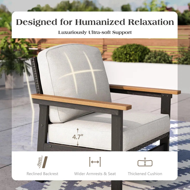 Five Person HDPE Outdoor Seating Set With Cushions