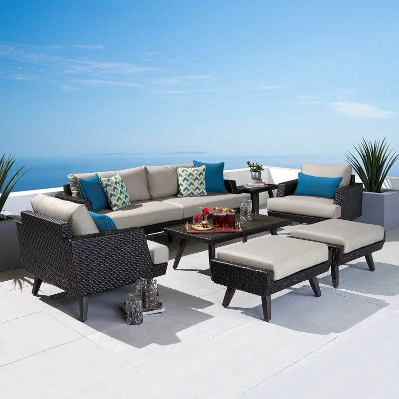 Five Person Patio Conversation Set With Sunbrella Cushions