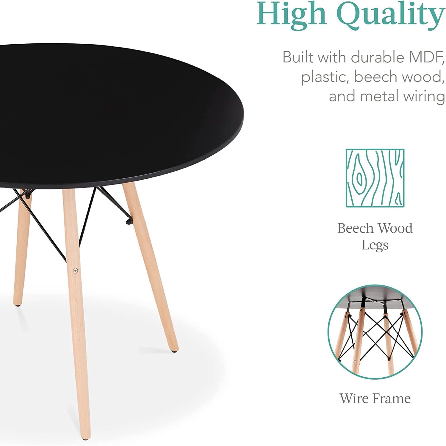Five Piece Compact Table And Chair Set With Plastic Seats