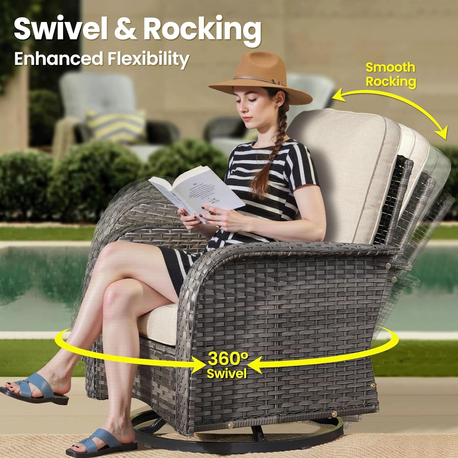 Five Piece Outdoor Wicker Sofa Set with Cushions