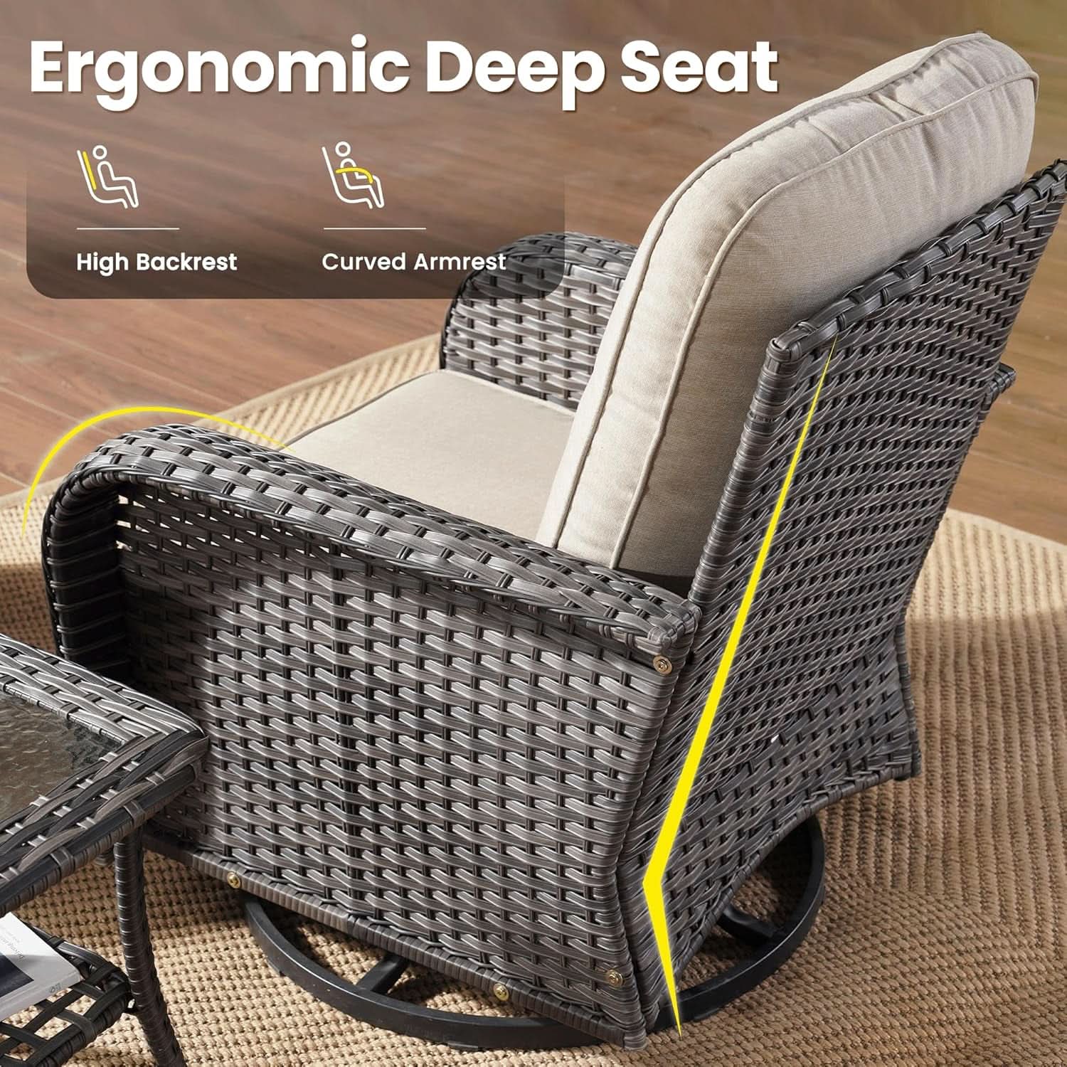 Five Piece Outdoor Wicker Sofa Set with Cushions