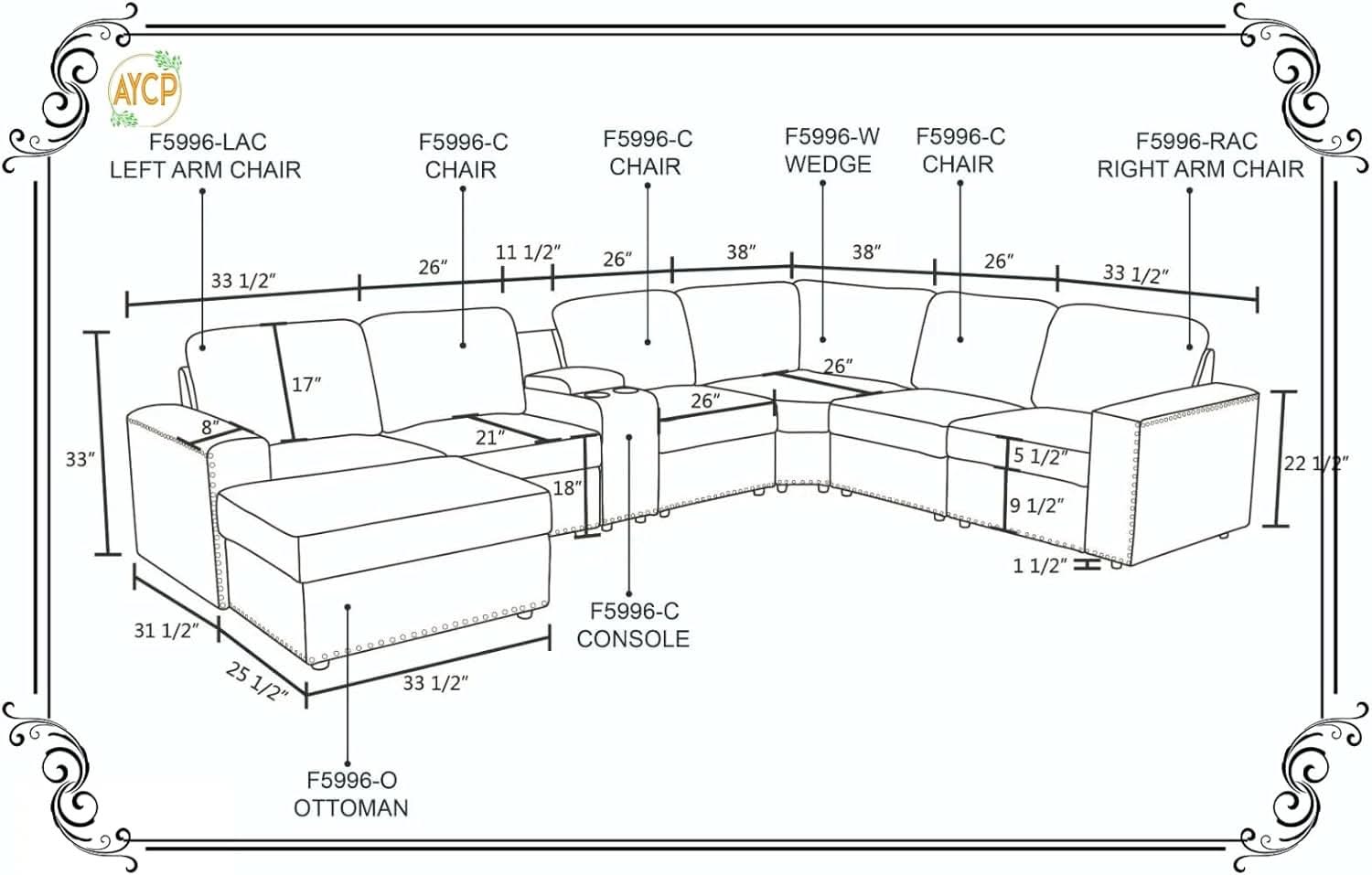 Flannel Modular Sectional Sofa With USB Ports Grey