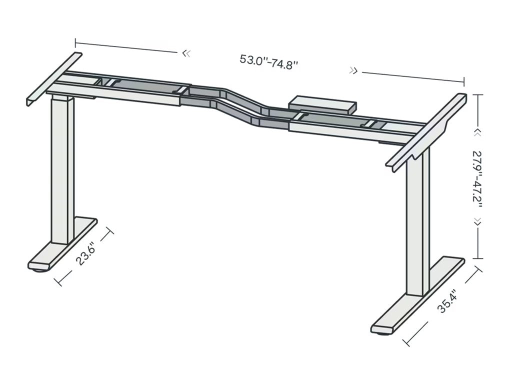 FlexiSpot - Sit/standing desk base - electric height adjustment - steel frame - black base - black EL1B