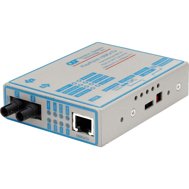 Flexpoint 100Mbps Ethernet Fiber Media Converter Rj45 St Multimode 5Km 4332-0