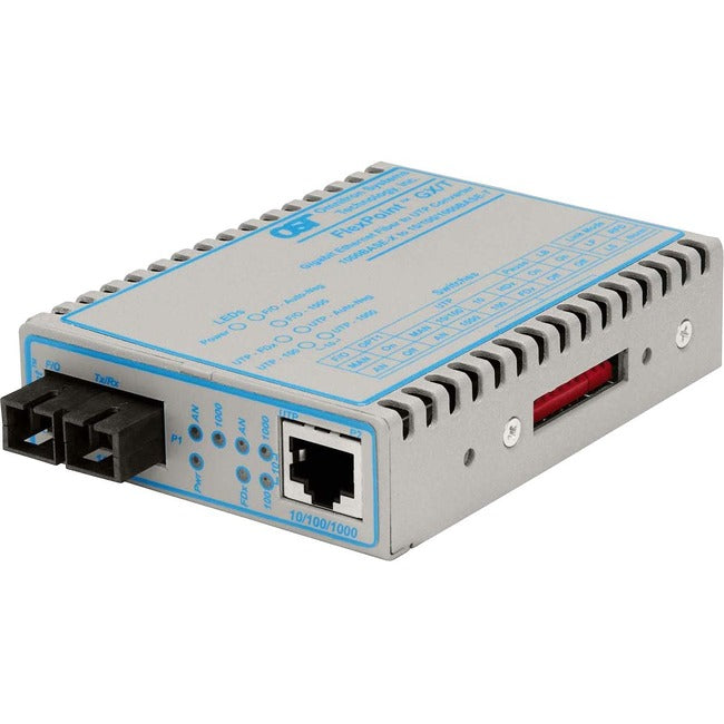 FlexPoint 10/100/1000 Gigabit Ethernet Fiber Media Converter RJ45 SC Single-Mode 12km 4701-1