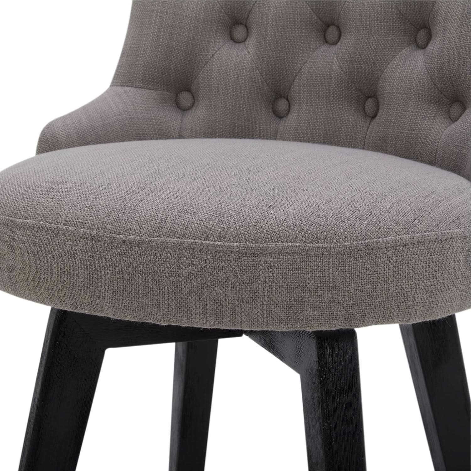 Flint Grey Upholstered Swivel Bar Stool 26 Inch Set Of 2