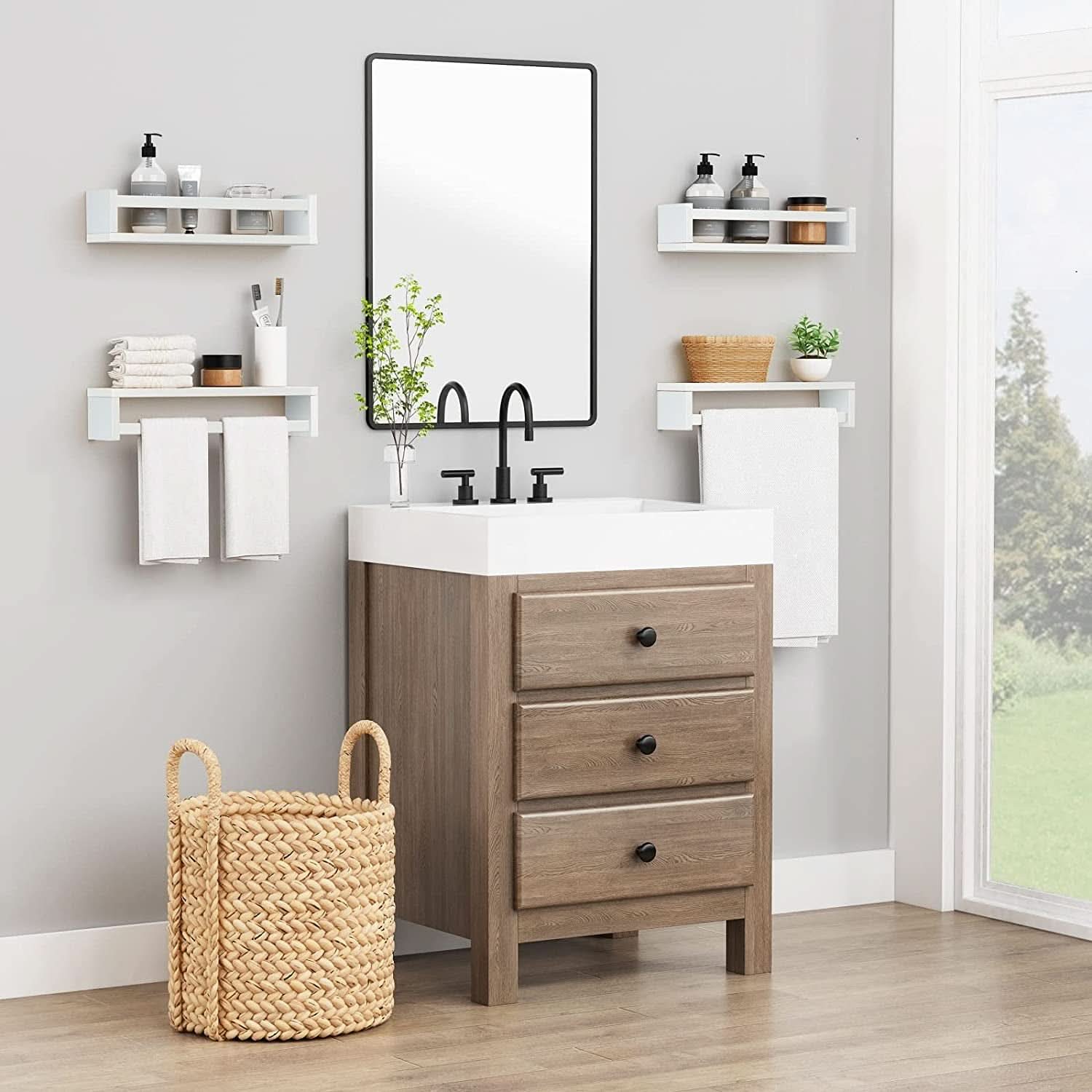 Floating Nursery Wall Shelves Set of 4 White Bookshelves