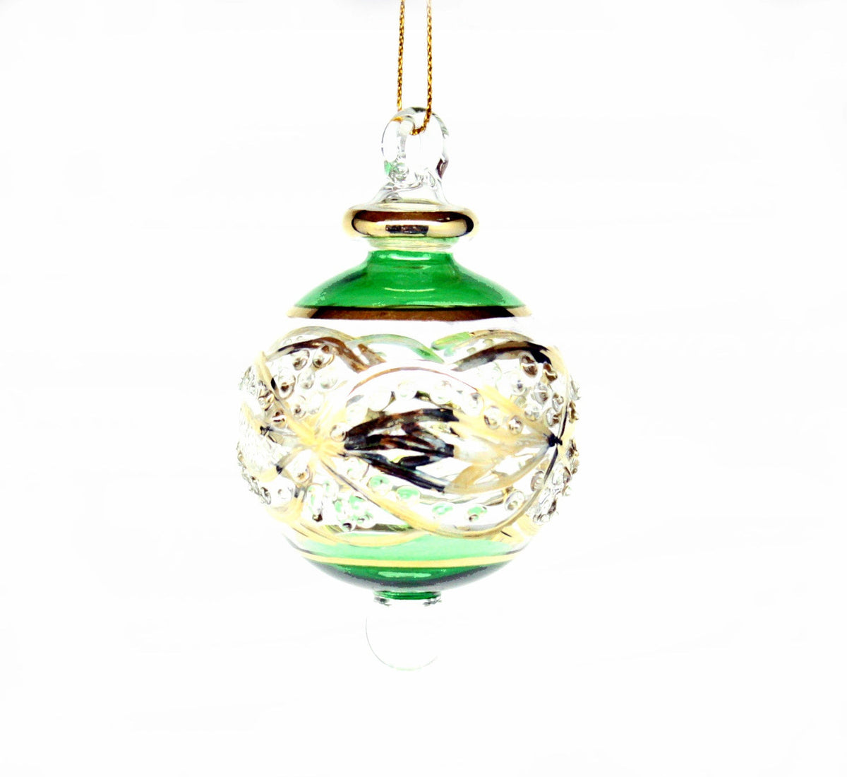 Floral Etched Stipple Ball - Green