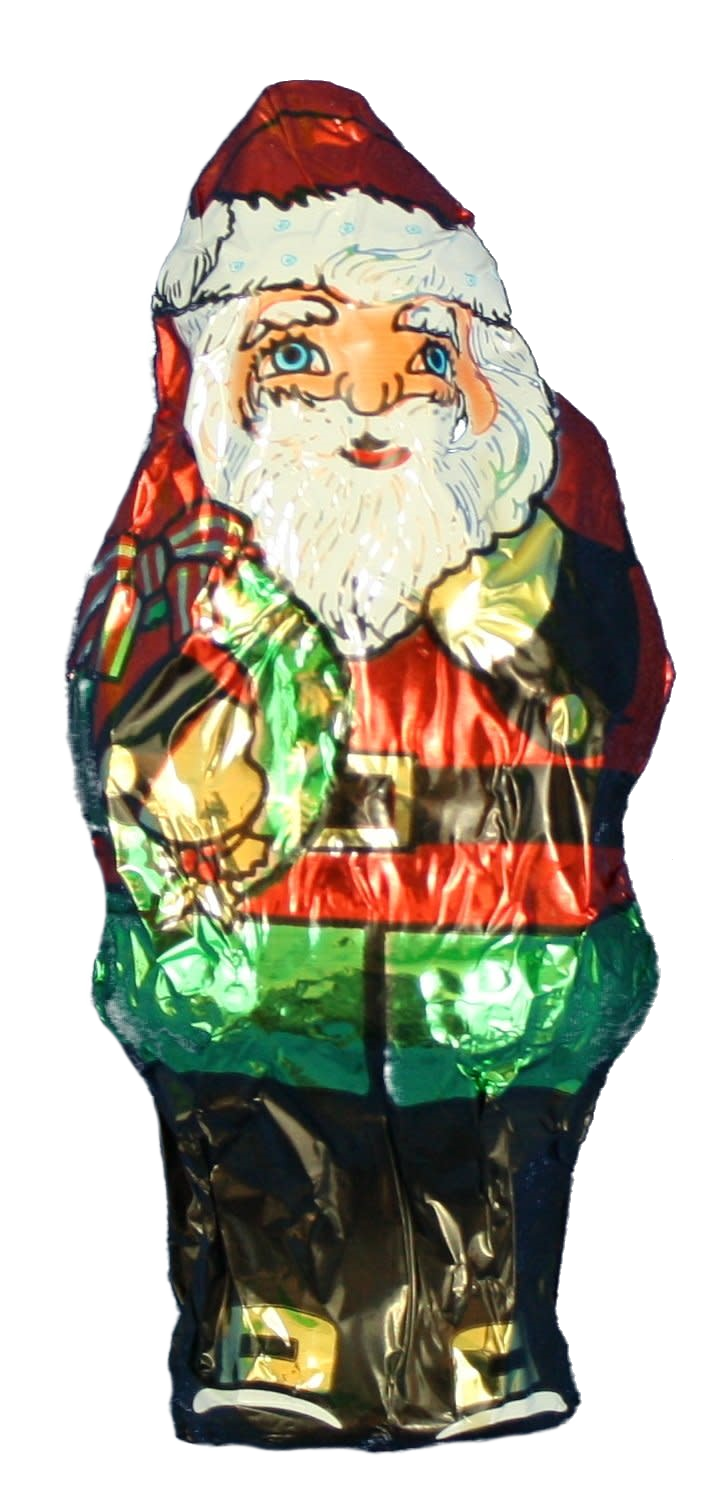 Foil Wrapped 1 Ounce Christmas Chocolate Figures - Santa Claus