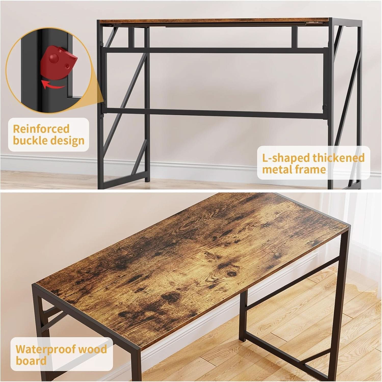 Foldable Desk For Home Office 40.6 Inch No Assembly