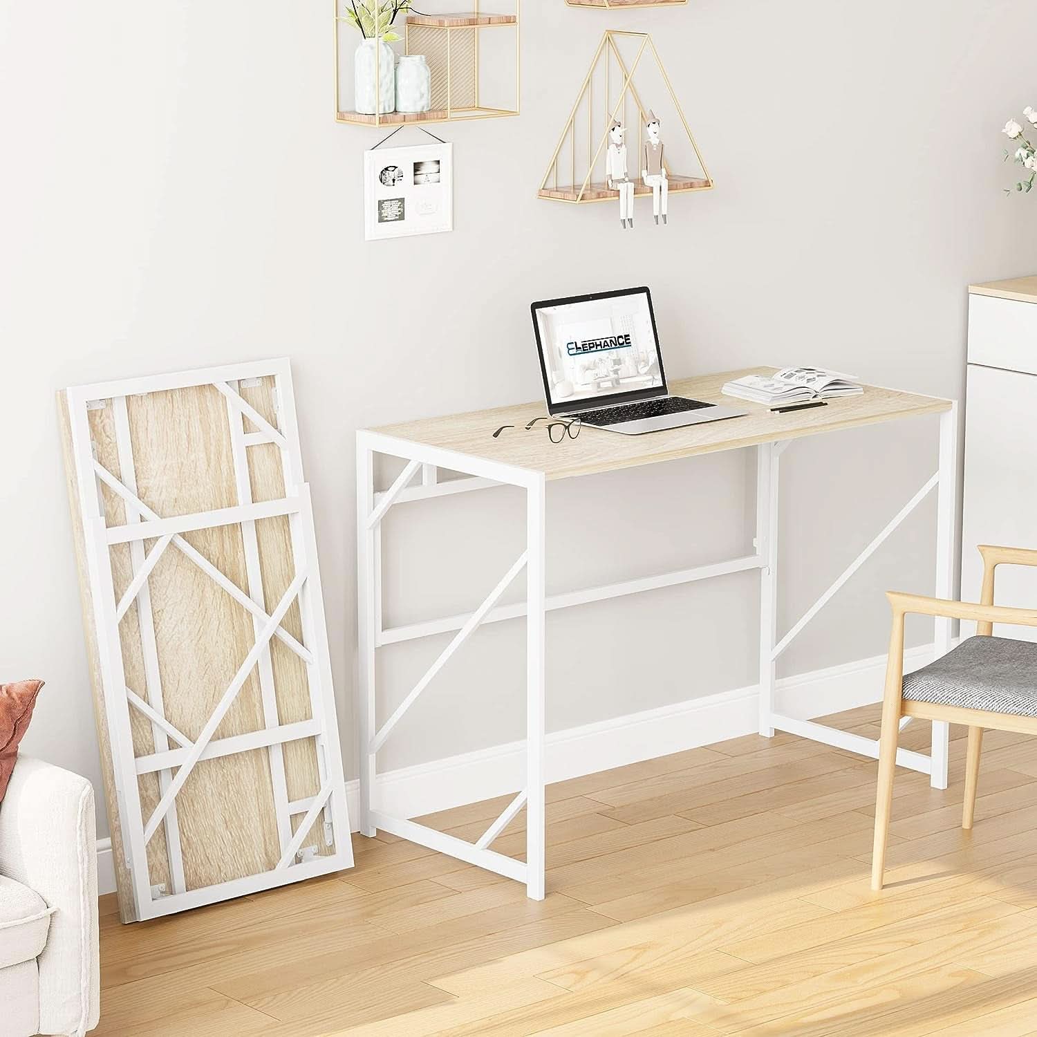 Foldable Desk For Home Office No Assembly 40.6 Inch Long